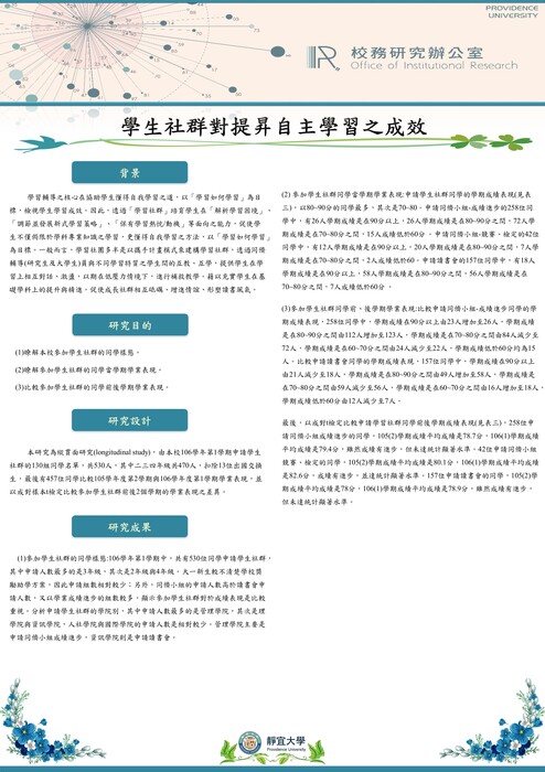 【2018年】學生社群對自主學習之成效圖片